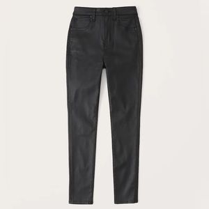 Abercrombie Curve Love High Rise Super Skinny Ankle Jeans coated black